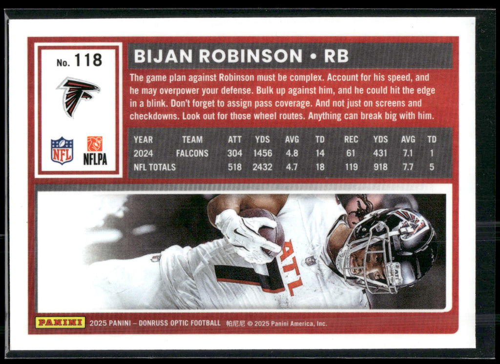 2025 Donruss Optic #118 Bijan Robinson