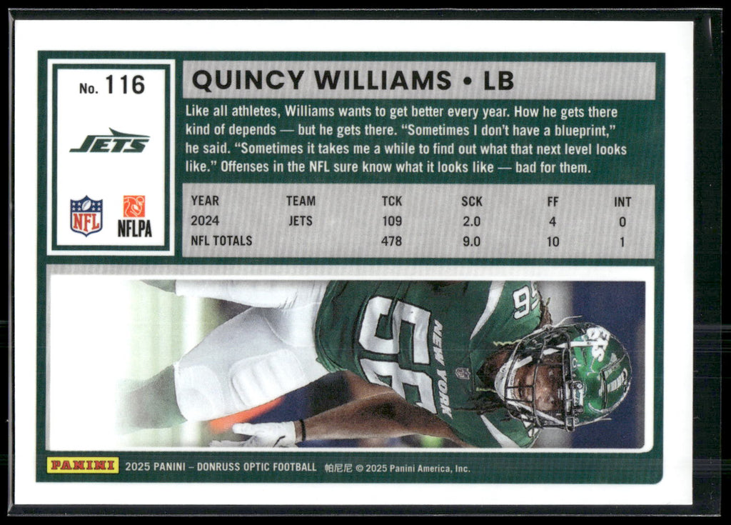2025 Donruss Optic #116 Quincy Williams