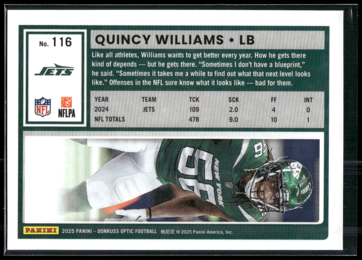 2025 Donruss Optic #116 Quincy Williams