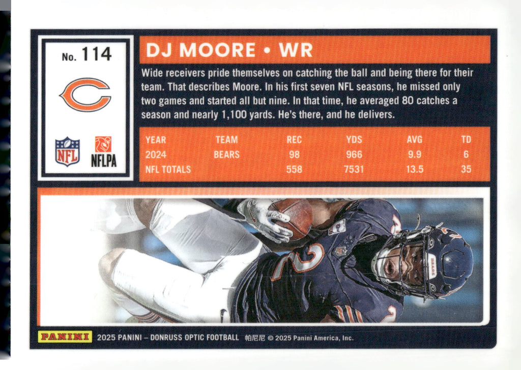 2025 Donruss Optic #114 DJ Moore