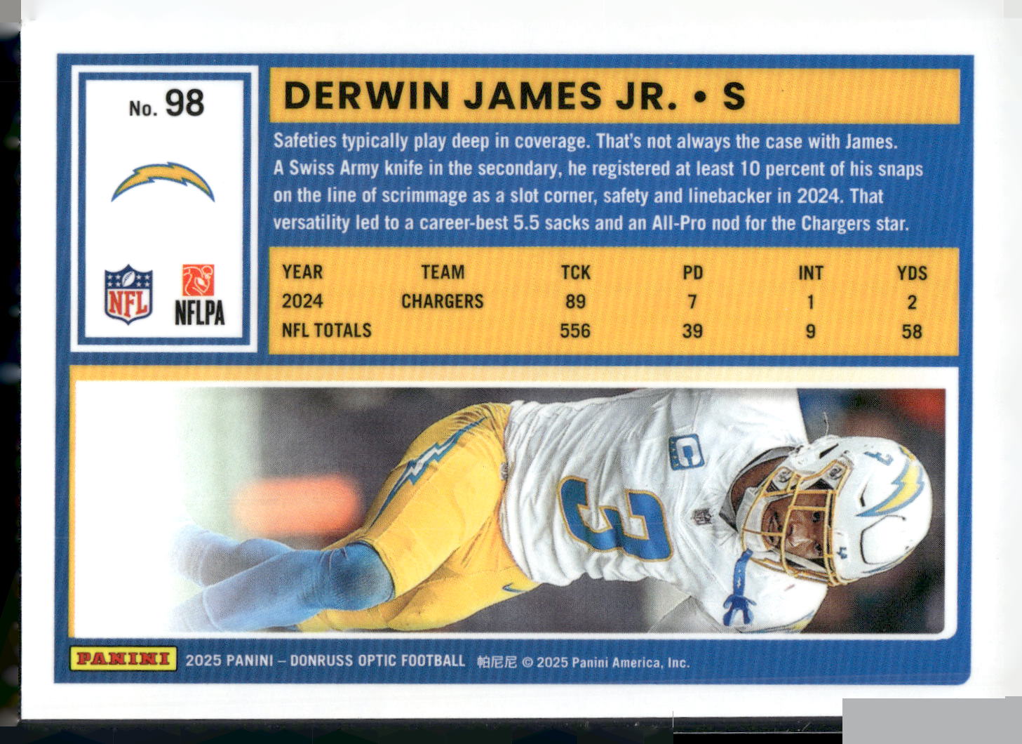 2025 Donruss Optic #98 Derwin James Jr.