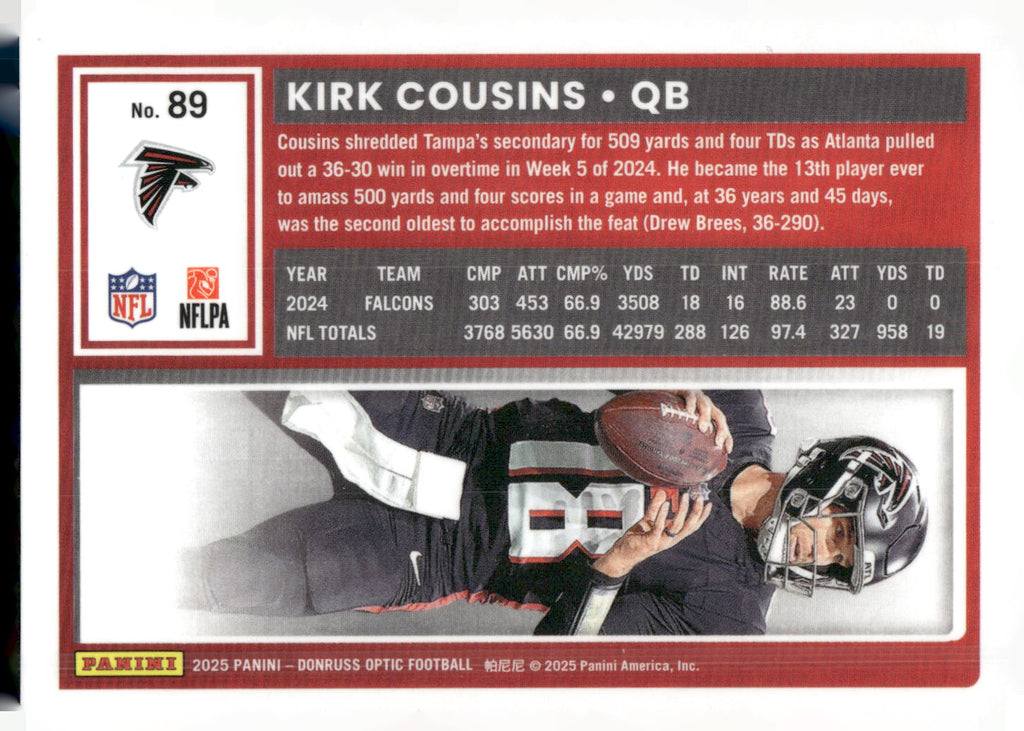 2025 Donruss Optic #89 Kirk Cousins
