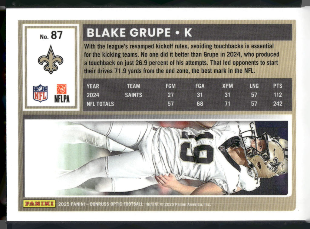 2025 Donruss Optic #87 Blake Grupe