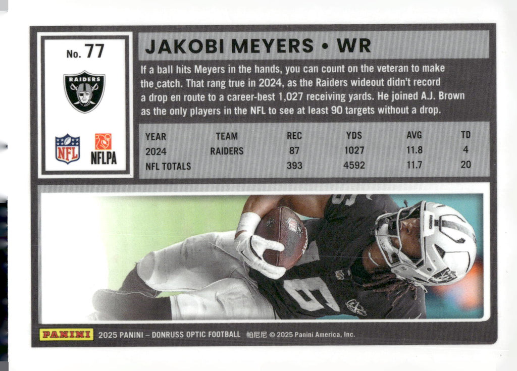 2025 Donruss Optic #77 Jakobi Meyers