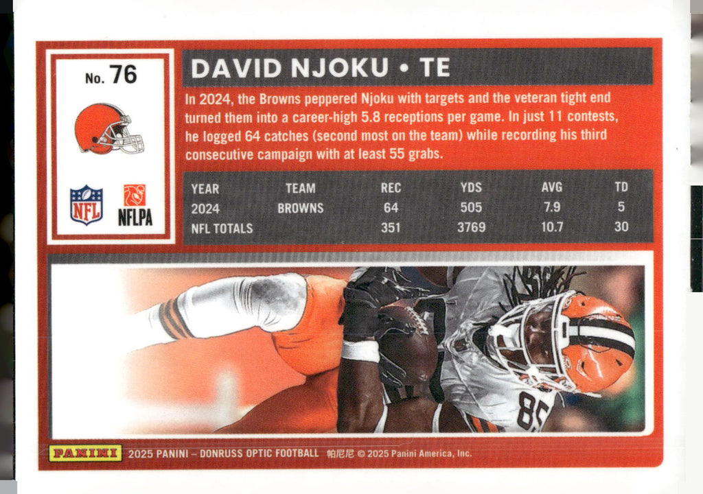 2025 Donruss Optic #76 David Njoku