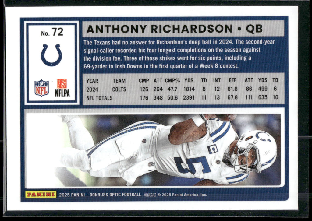 2025 Donruss Optic #72 Anthony Richardson