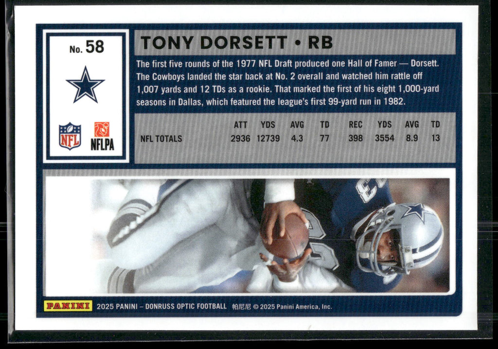 2025 Donruss Optic #58 Tony Dorsett