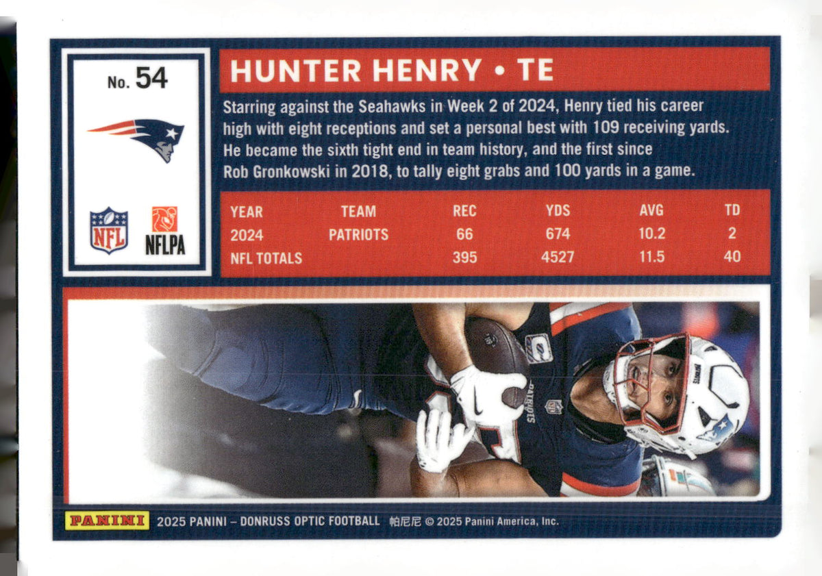 2025 Donruss Optic #54 Hunter Henry