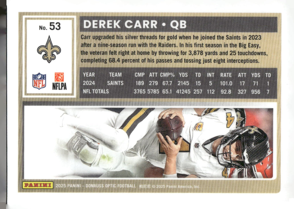 2025 Donruss Optic #53 Derek Carr