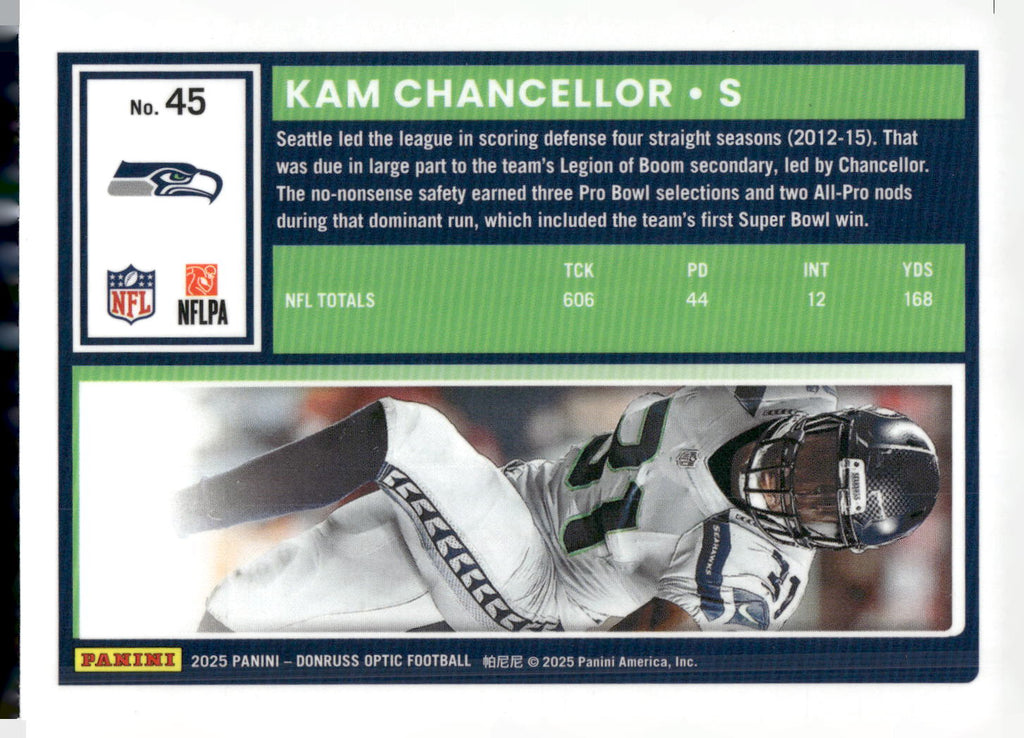 2025 Donruss Optic #45 Kam Chancellor