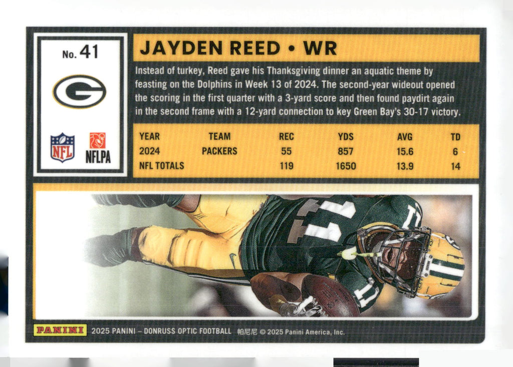 2025 Donruss Optic #41 Jayden Reed