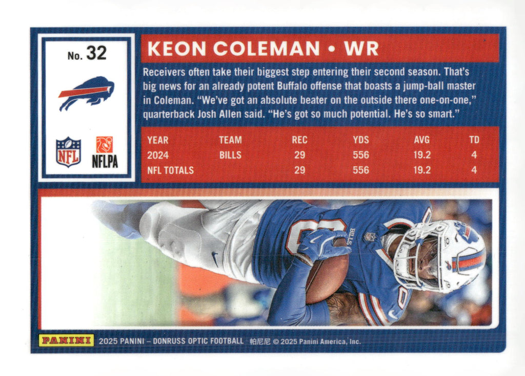 2025 Donruss Optic #32 Keon Coleman
