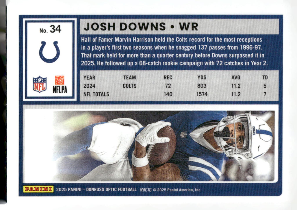 2025 Donruss Optic #34 Josh Downs