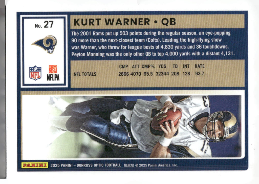 2025 Donruss Optic #27 Kurt Warner