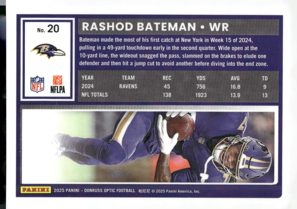 2025 Donruss Optic #20 Rashod Bateman