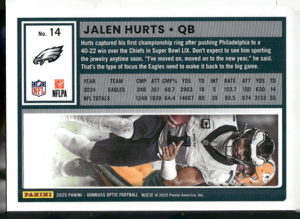 2025 Donruss Optic #14 Jalen Hurts