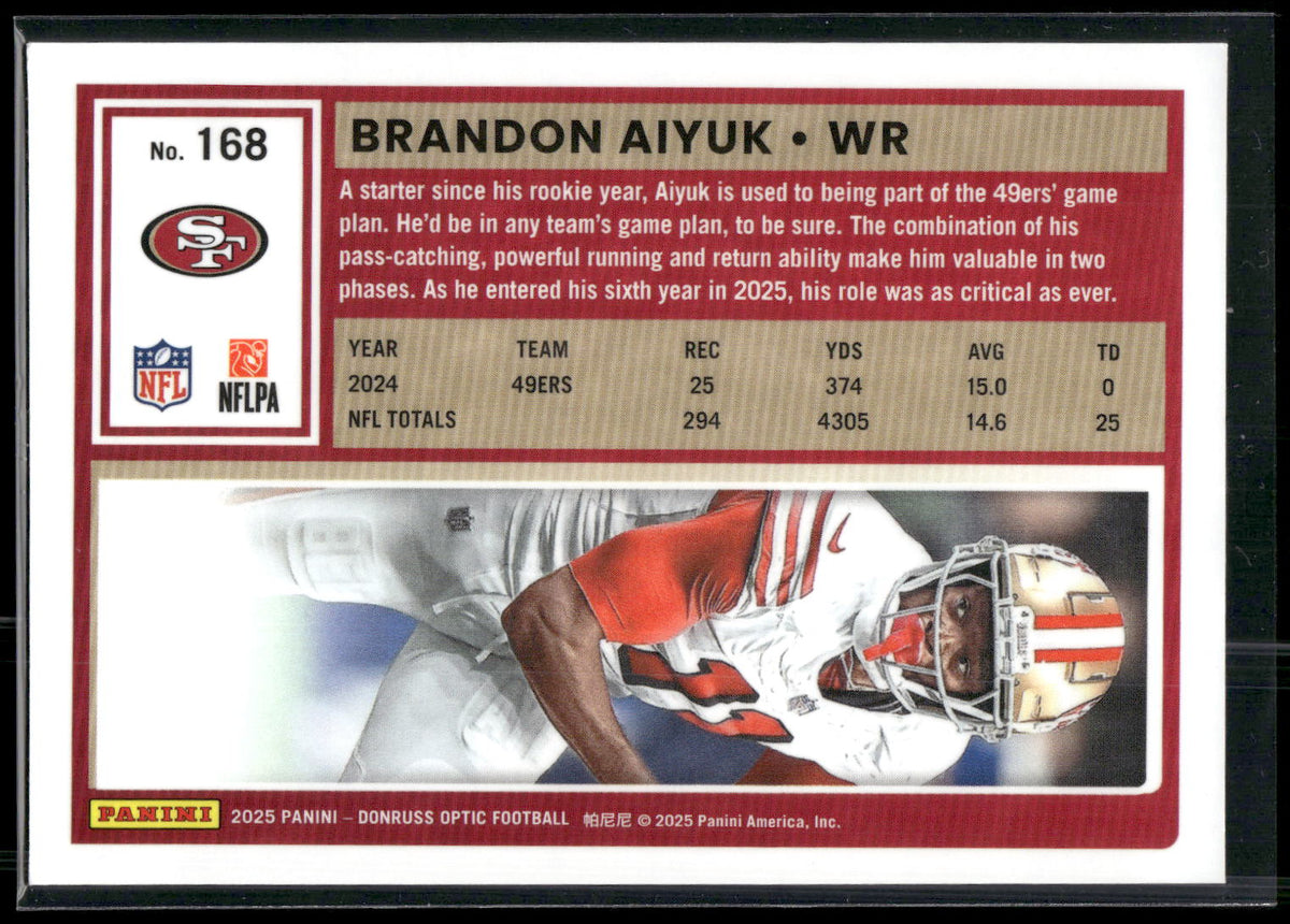 2025 Donruss Optic #168 Brandon Aiyuk