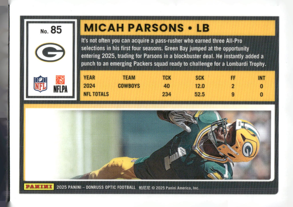 2025 Donruss Optic #85 Micah Parsons