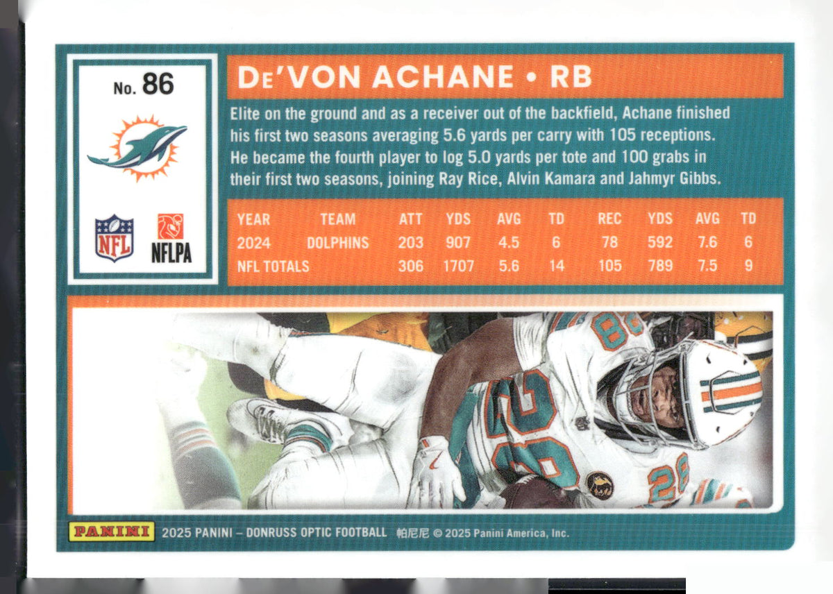 2025 Donruss Optic #86 De'Von Achane