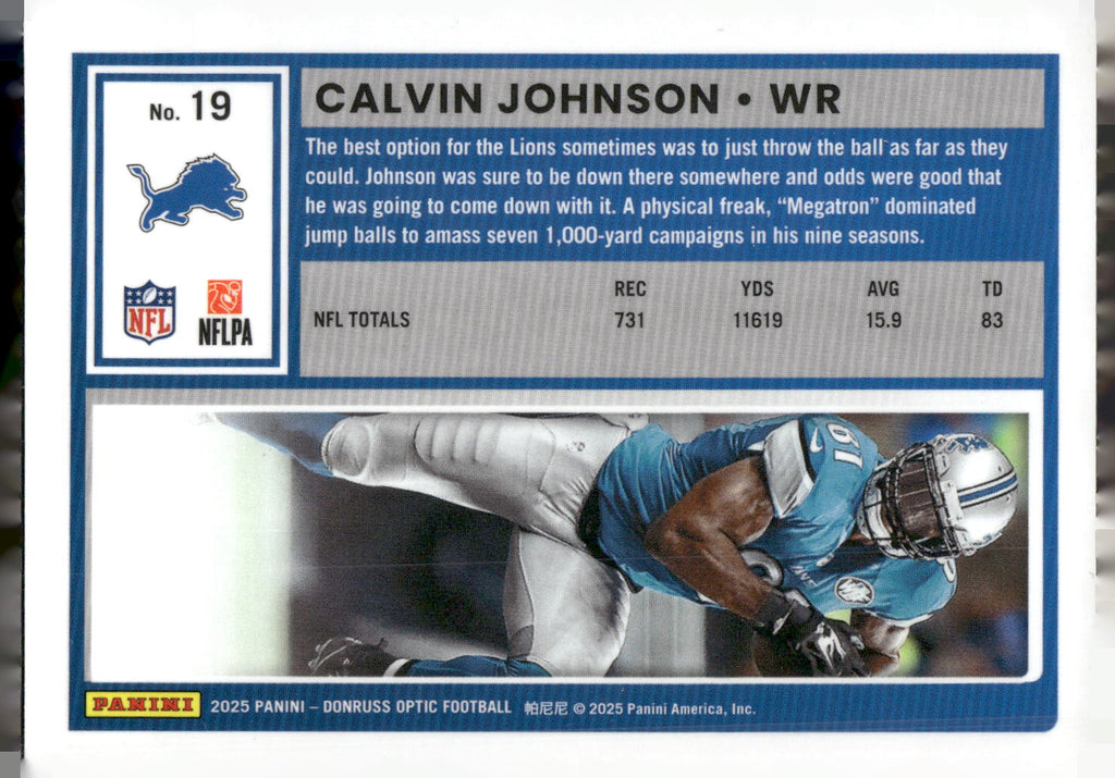 2025 Donruss Optic #19 Calvin Johnson