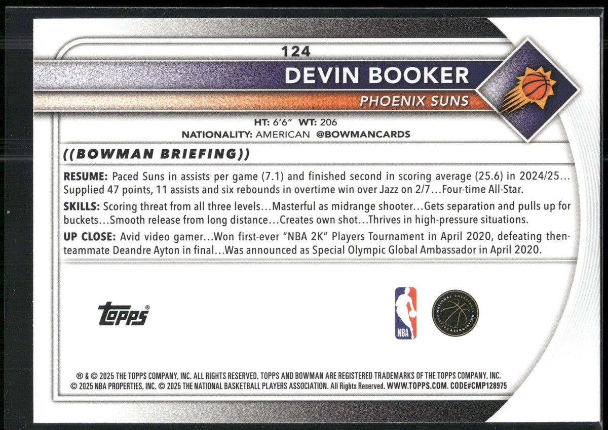 2025-26 Bowman #124 Devin Booker