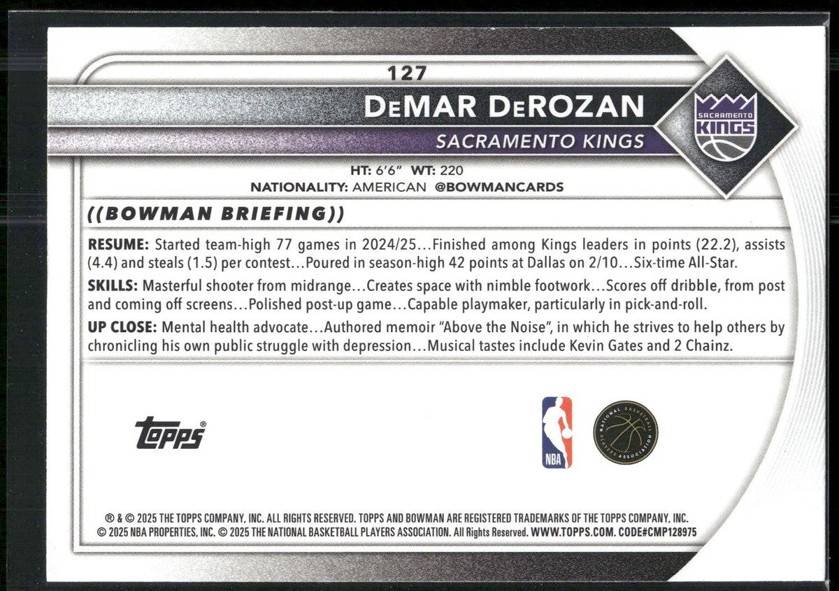 2025-26 Bowman #127 DeMar DeRozan