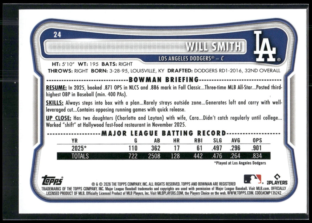 2026 Bowman #24 Will Smith