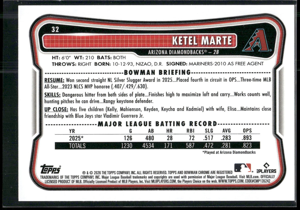 2026 Bowman #32 Ketel Marte
