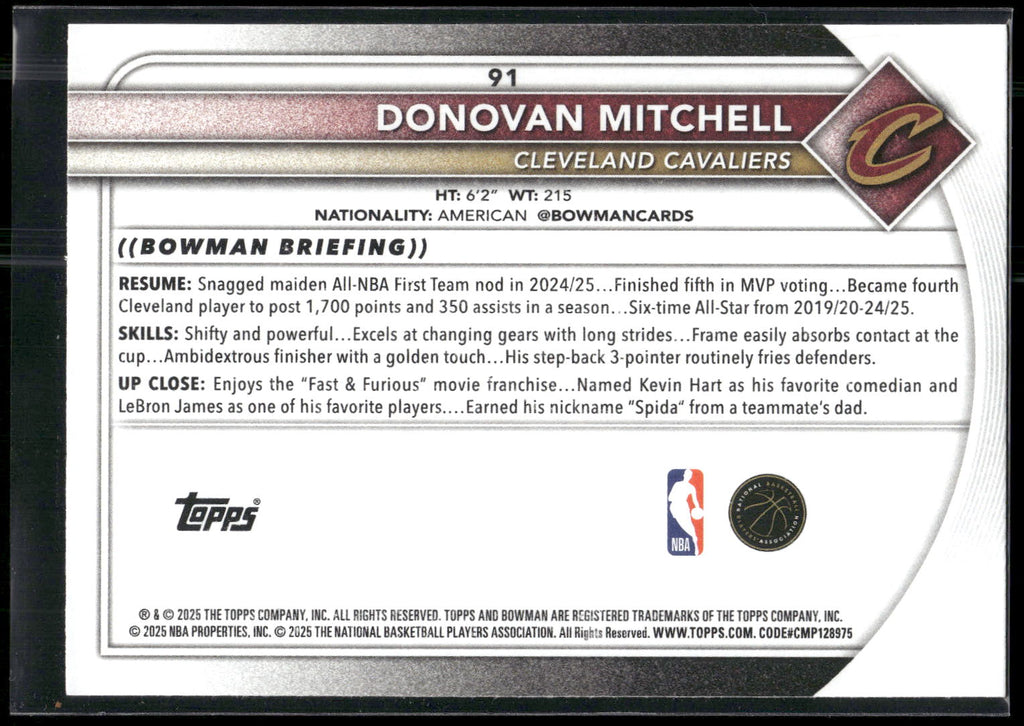 2025-26 Bowman #91 Donovan Mitchell