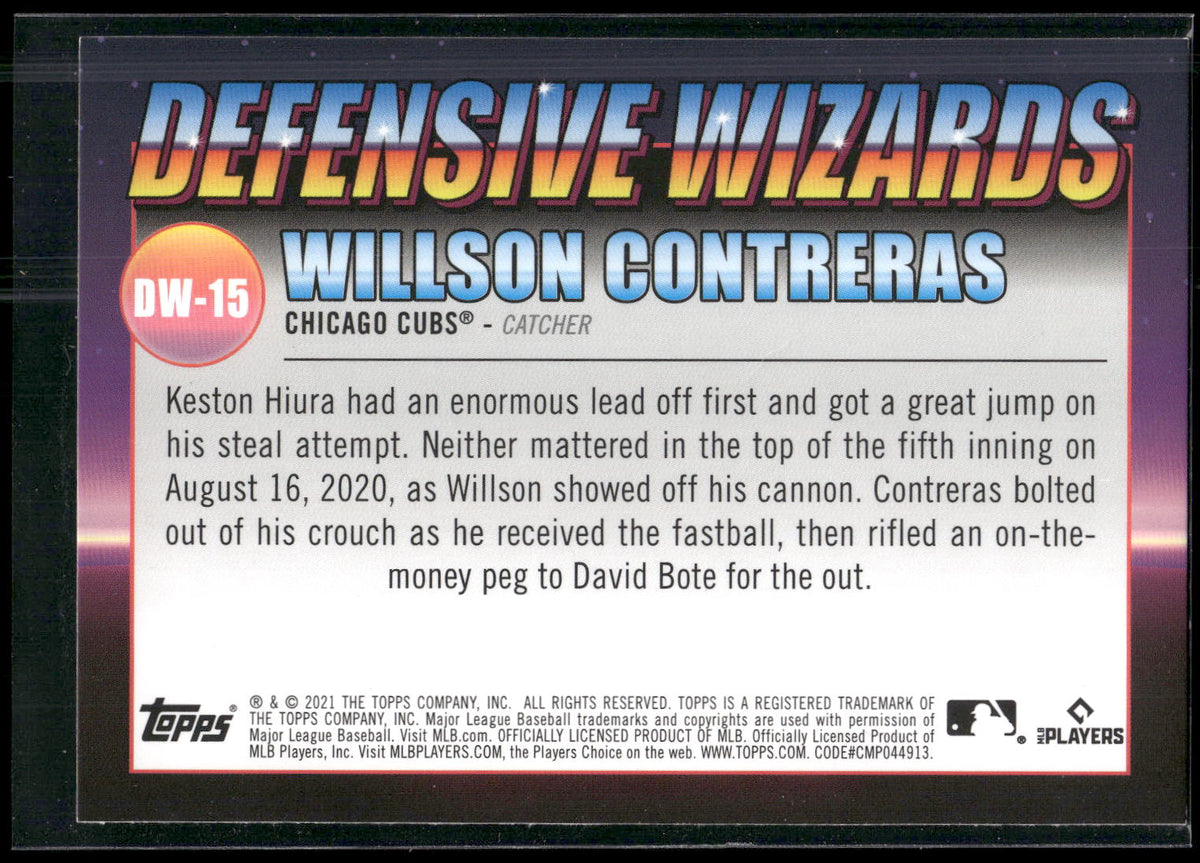 2021 Topps Big League #DW-15 Willson Contreras Defensive Wizards
