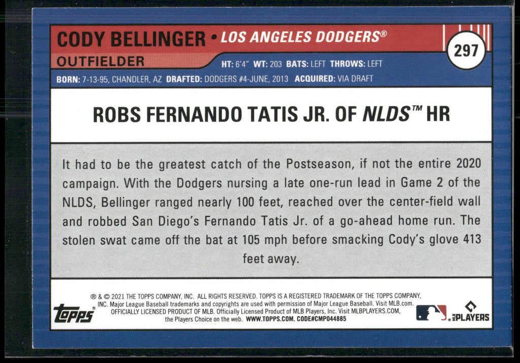 2021 Topps Big League #297 Cody Bellinger Orange