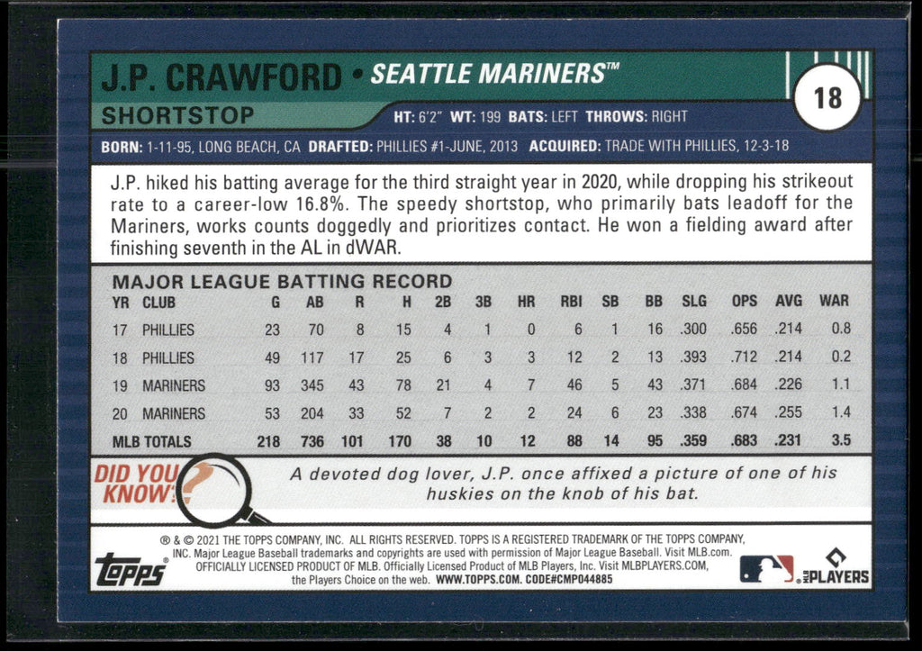 2021 Topps Big League #18 J.P. Crawford