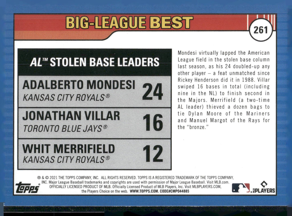 2021 Topps Big League #261 Adalberto Mondesi / Jonathan Villar / Whit Merrifield