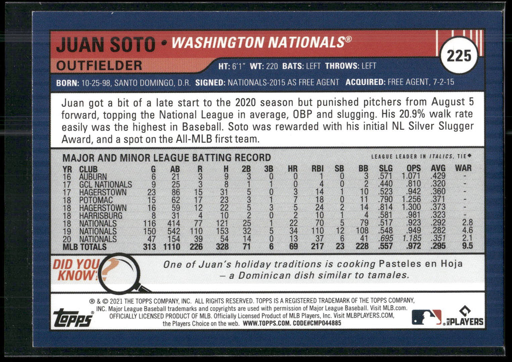 2021 Topps Big League #225 Juan Soto