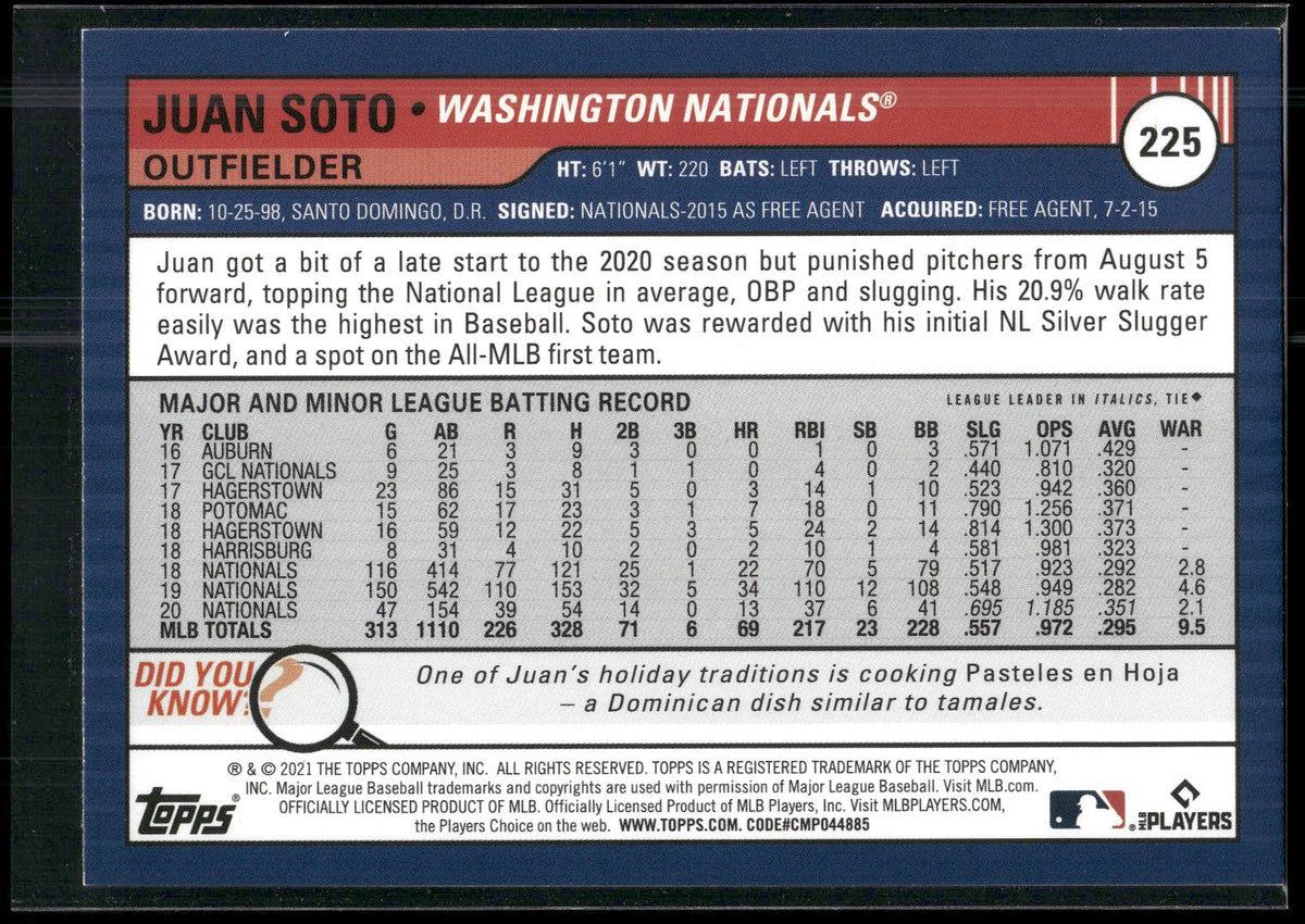 2021 Topps Big League #225 Juan Soto