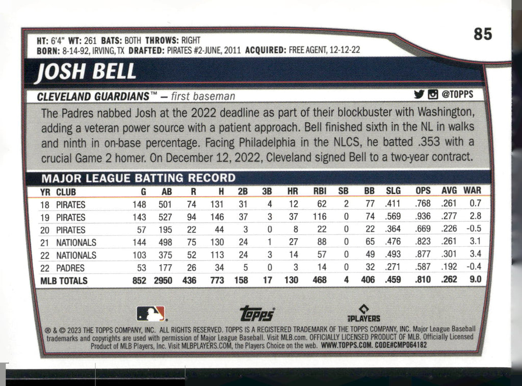 2023 Topps Big League #85 Josh Bell