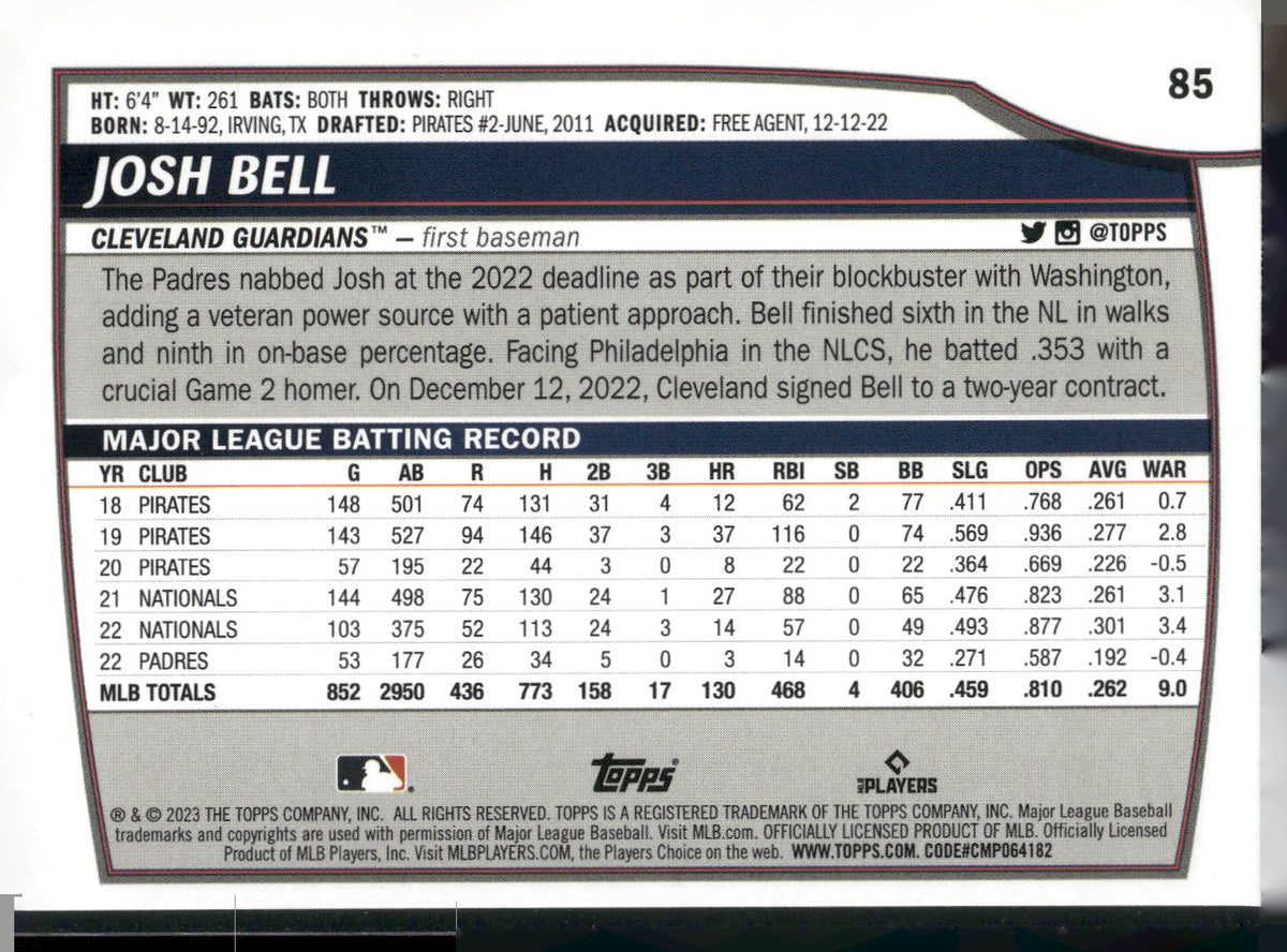 2023 Topps Big League #85 Josh Bell