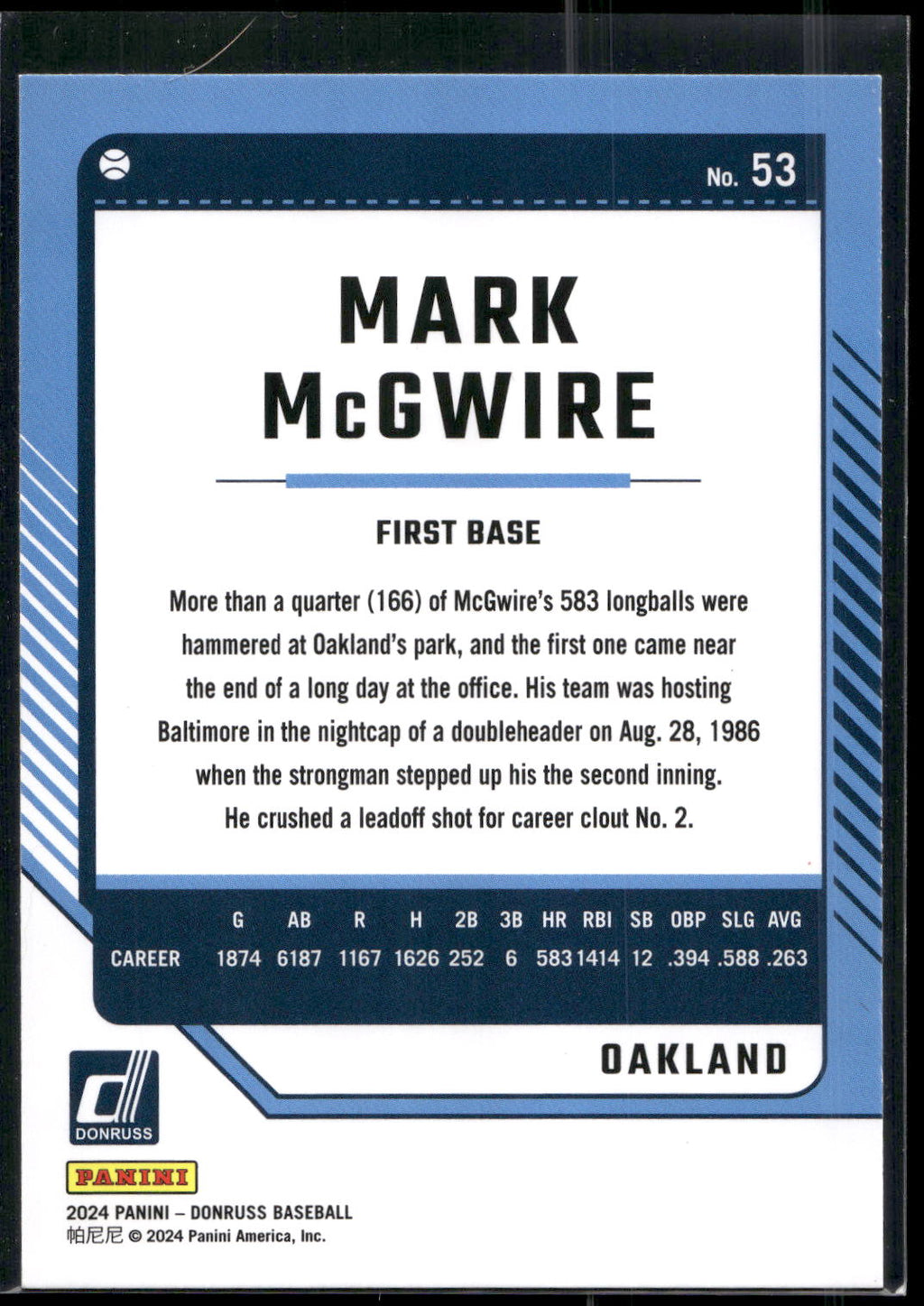 2024 Donruss #53 Mark McGwire
