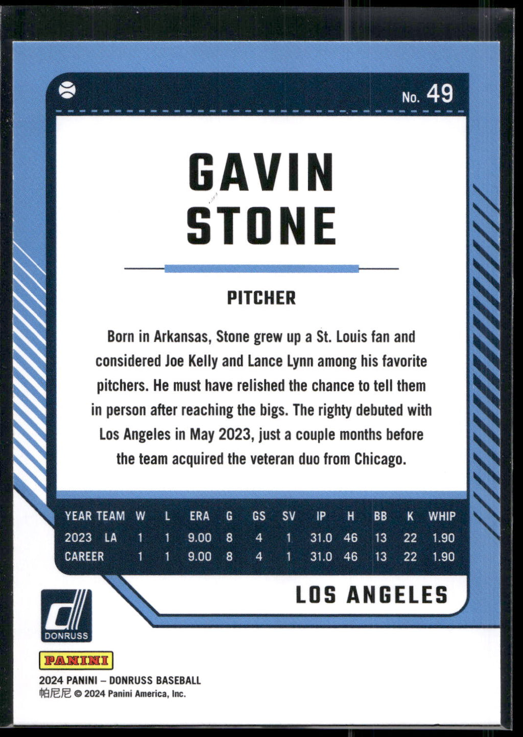 2024 Donruss #49 Gavin Stone
