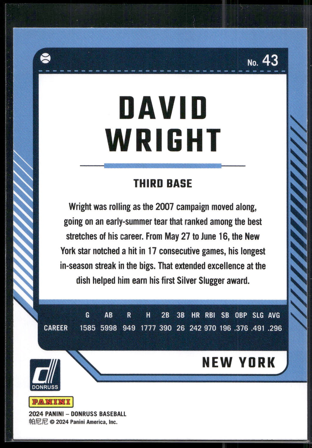 2024 Donruss #43 David Wright
