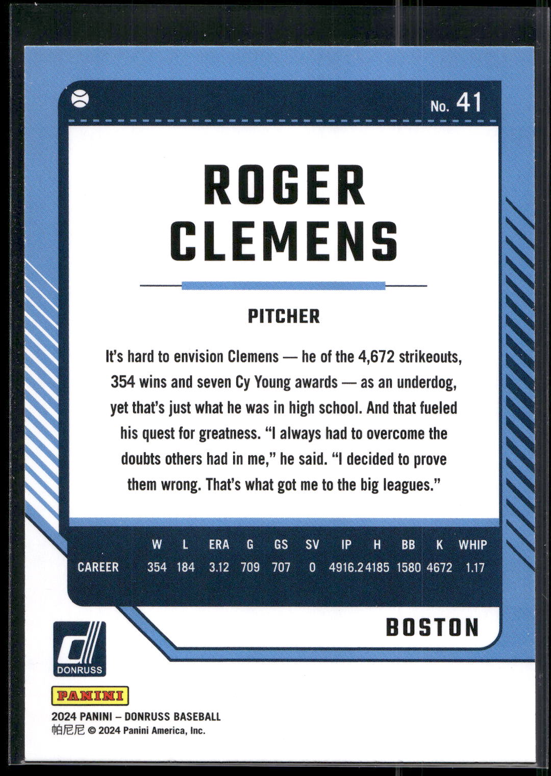 2024 Donruss #41 Roger Clemens