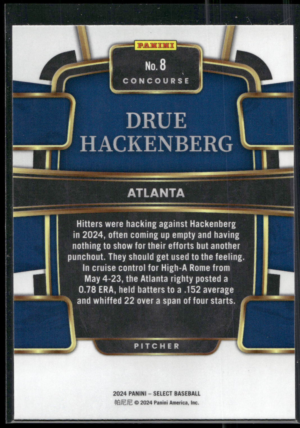 2024 Panini Select #8 Drue Hackenberg
