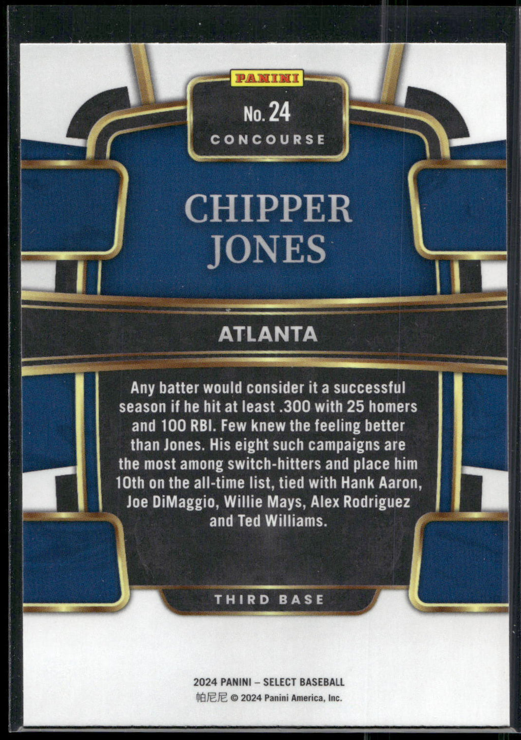 2024 Panini Select #24 Chipper Jones
