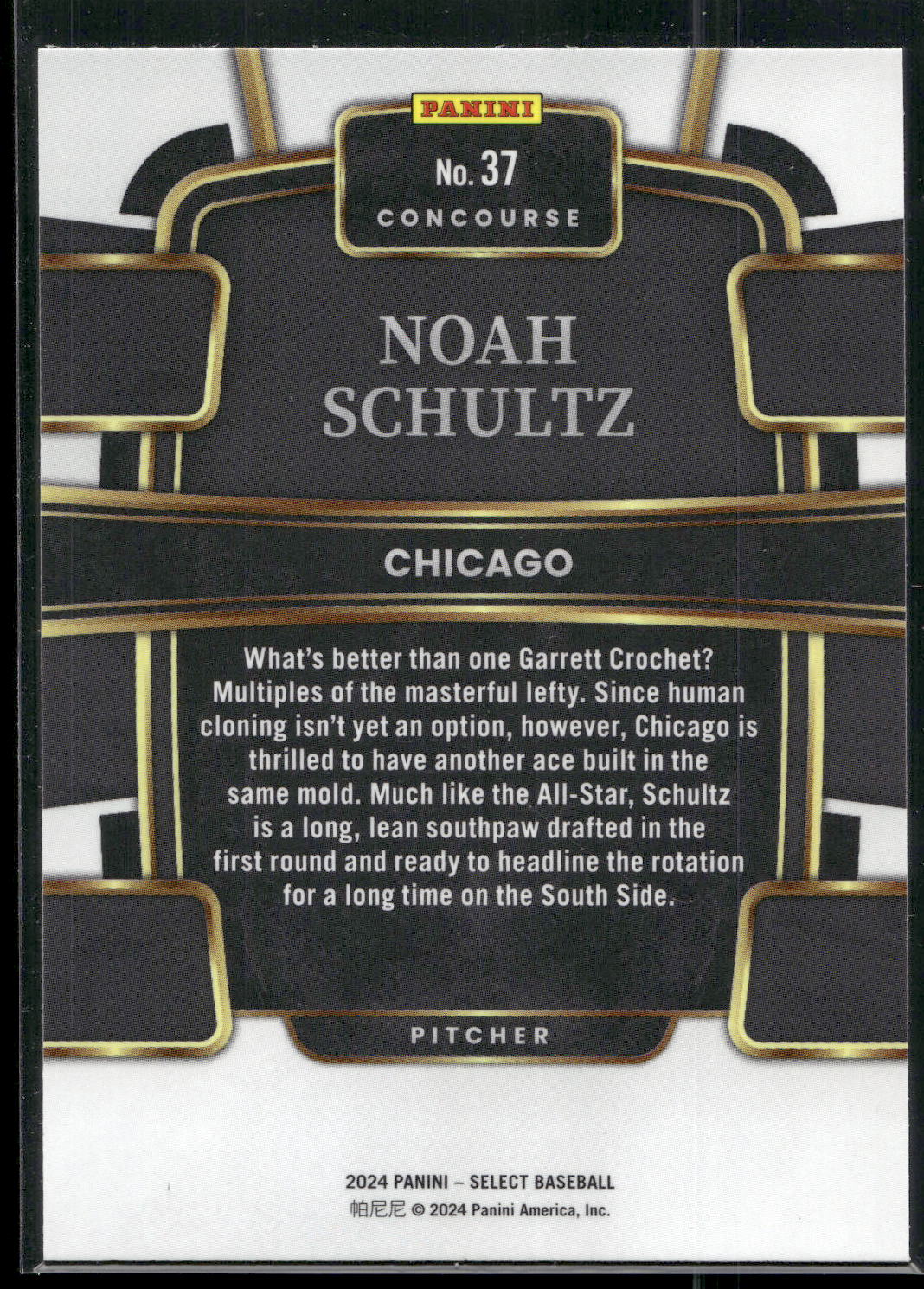 2024 Panini Select #37 Noah Schultz