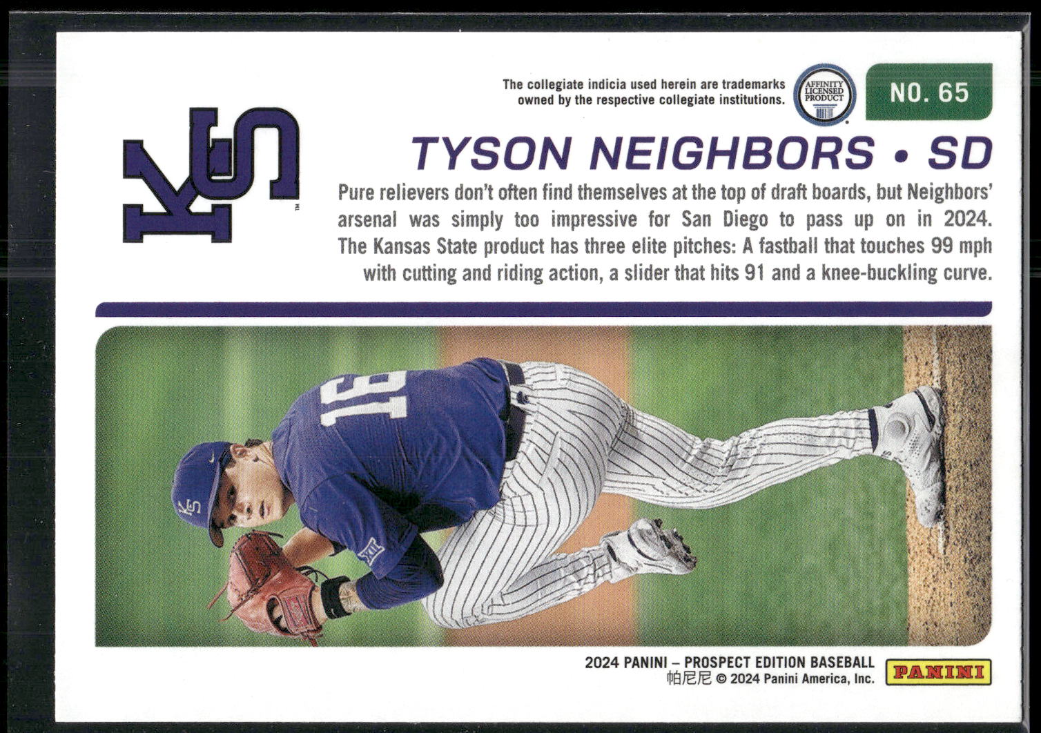 2024 Panini Prospect Edition #65 Tyson Neighbors