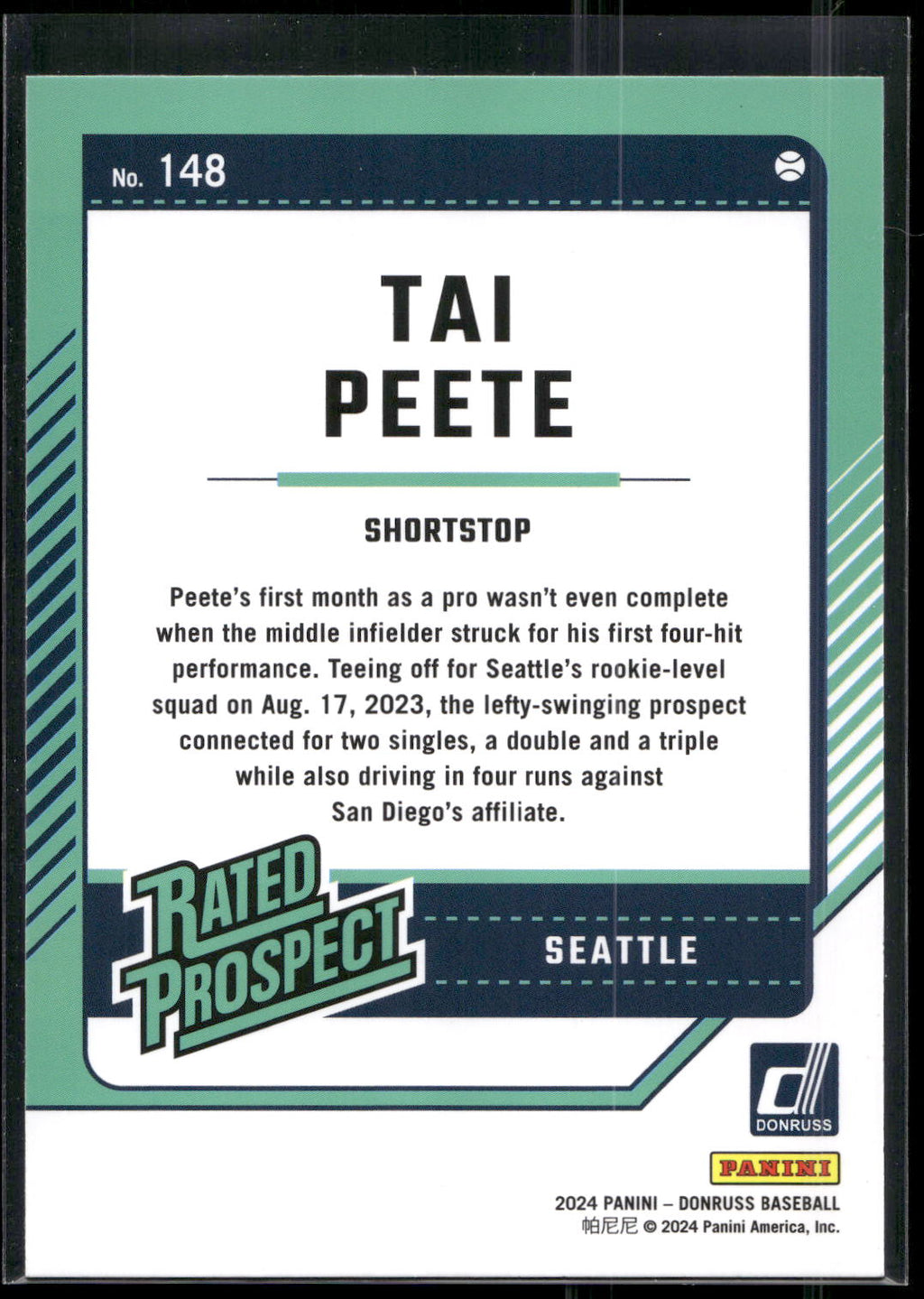2024 Donruss #148 Tai Peete