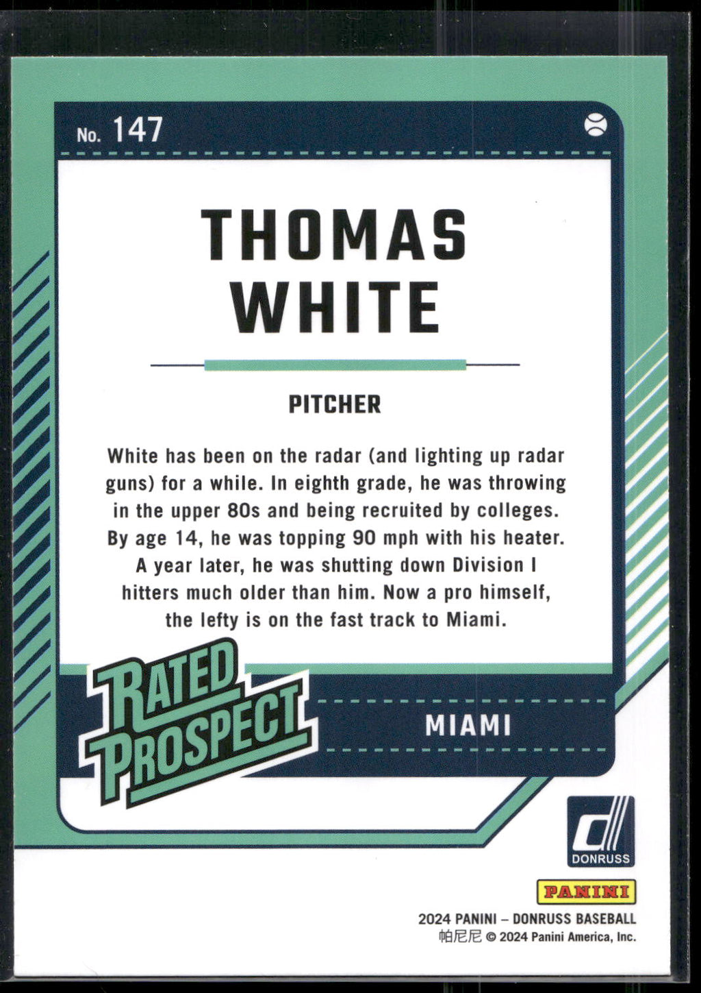 2024 Donruss #147 Thomas White