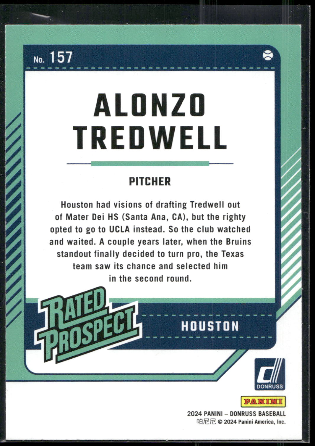 2024 Donruss #157 Alonzo Tredwell Red and Blue
