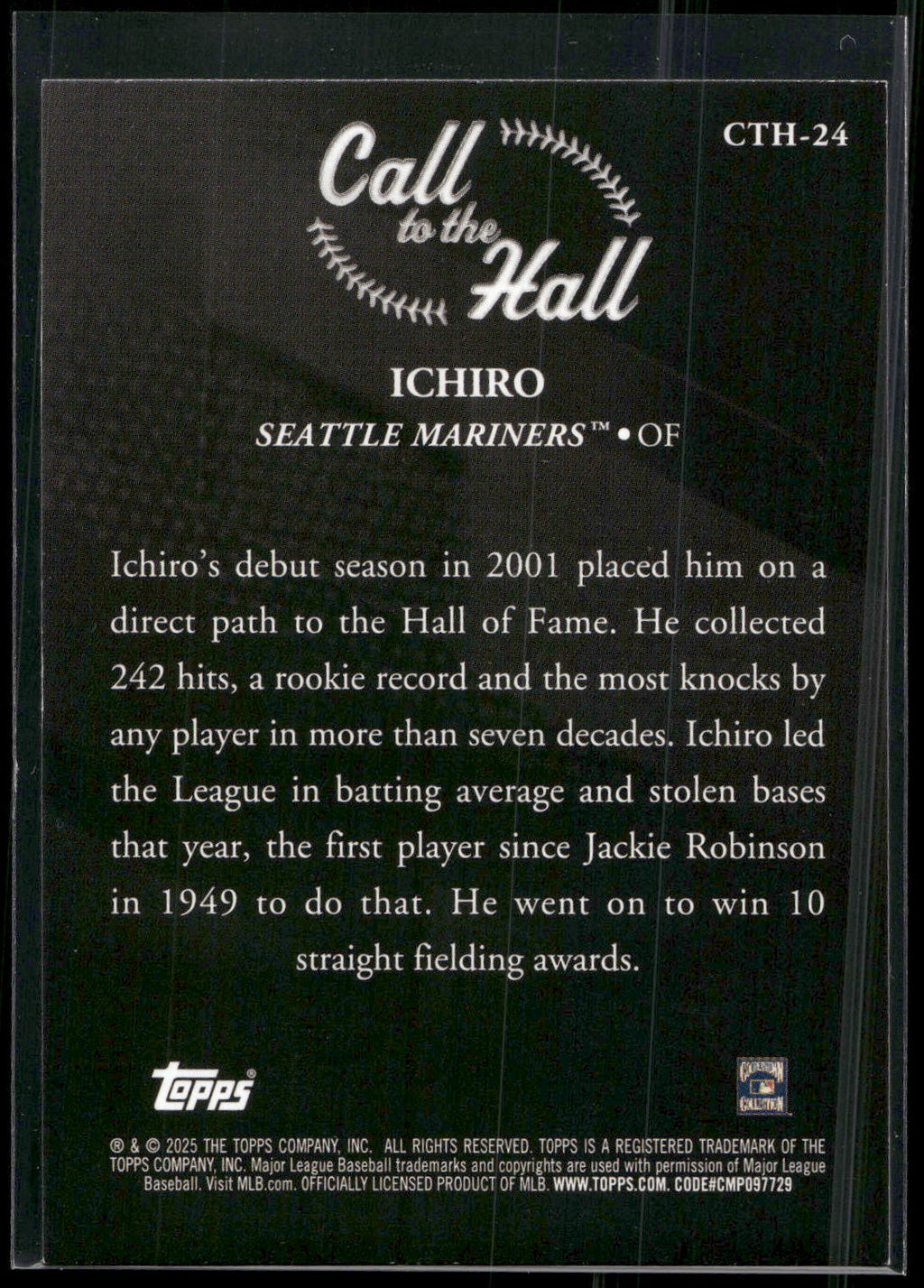 2025 Topps #CTH-24 Ichiro Call to the Hall
