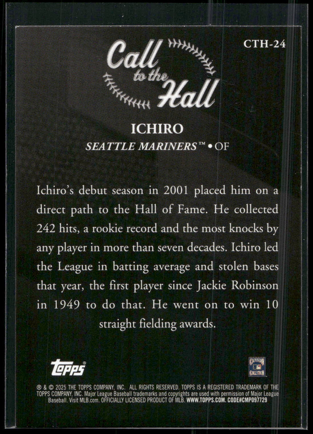 2025 Topps #CTH-24 Ichiro Call to the Hall